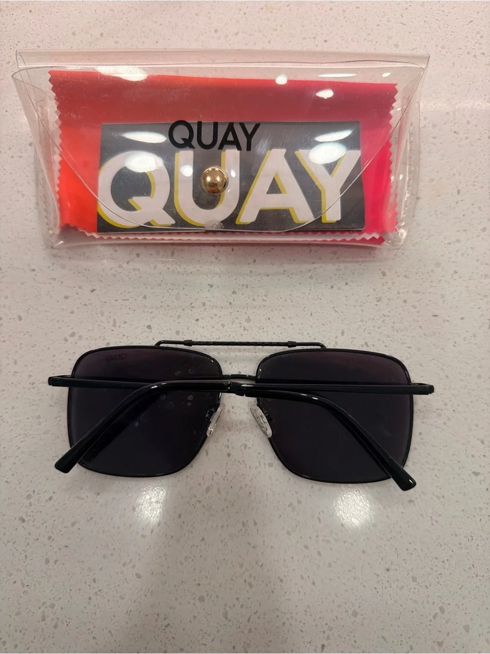 Quay Black Aviator Sunglasses